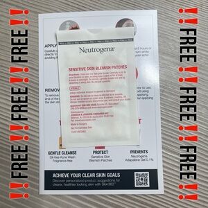 ‼️FREE‼️NEW‼️Neutrogena Sensitive skin Blemish Patches (10 patches)